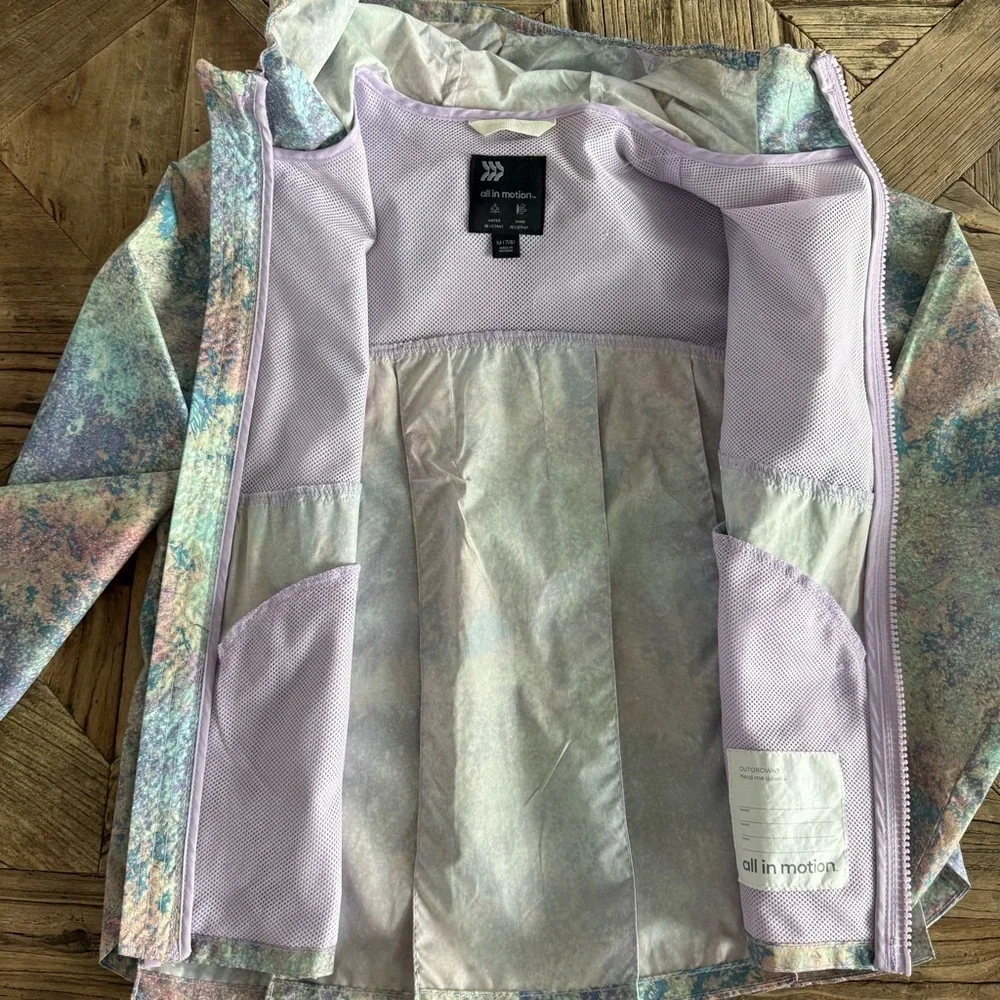 All in Motion Pastel Girls' Tie Dye Windbreaker Jacket Medium 7/8